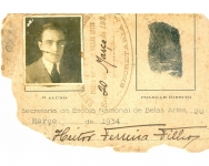 Carteira de estudante da Escola Nacional de Belas Artes